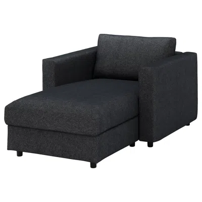 Ikea Finnala Chaise Cover, Tallmyra Black/gray, Height Including Back Cushions: 32 5/8 "