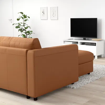 Ikea Finnala Chaise, Grann/bomstad Golden Brown, Height Including Back Cushions: 33 1/2 "