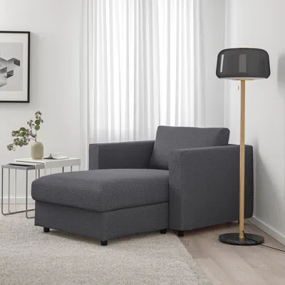 Ikea Finnala Chaise, Gunnared Medium Gray, Height Including Back Cushions: 33 1/2 "