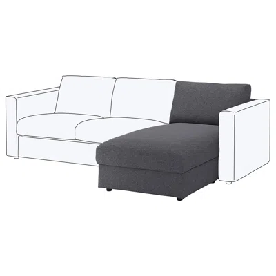 Ikea Finnala Chaise Section, Gunnared Medium Gray, Height Including Back Cushions: 33 1/2 "