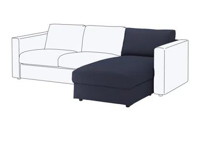 Ikea Finnala Chaise Section, Orrsta Black-blue, Height Including Back Cushions: 33 1/2 "