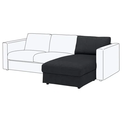 Ikea Finnala Chaise Section, Tallmyra Black/gray, Height Including Back Cushions: 33 1/2 "