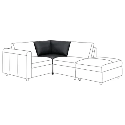 Ikea Finnala Corner Section, Grann/bomstad Black, Height Including Back Cushions: 33 1/2 "