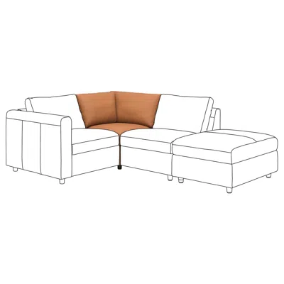 Ikea Finnala Corner Section, Grann/bomstad Golden Brown, Height Including Back Cushions: 33 1/2 "