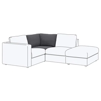 Ikea Finnala Corner Section, Gunnared Medium Gray, Height Including Back Cushions: 33 1/2 "