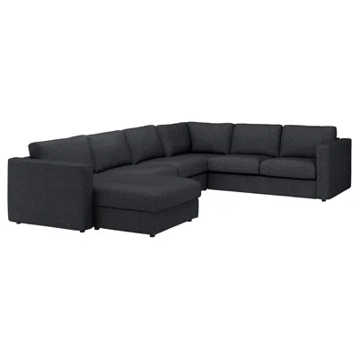 Ikea Finnala Cover Corner Sofa, 5-seat With Chaise, Tallmyra Black/gray, Height Including Back Cushions: 