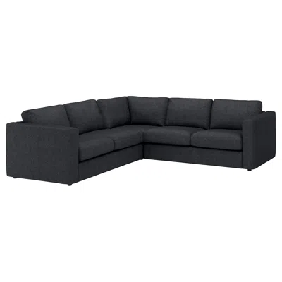 Ikea Finnala Cover For Sectional, 4-seat, Tallmyra Black/gray, Height Including Back Cushions: 32 5/8 "