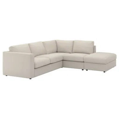 Ikea Finnala Cover For Sectional, 4-seat, With Open End/gunnared Beige, Height Including Back Cushions: 3