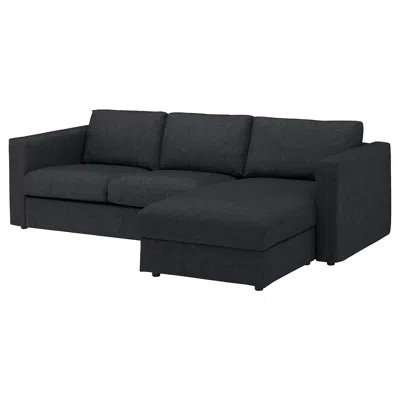 Ikea Finnala Cover For Sofa, With Chaise/tallmyra Black/gray, Height Including Back Cushions: 32 5/8 "