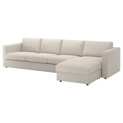Ikea Finnala Cover Sectional/4-seat With Chaise, Gunnared Beige, Height Including Back Cushions: 32 5/8 "