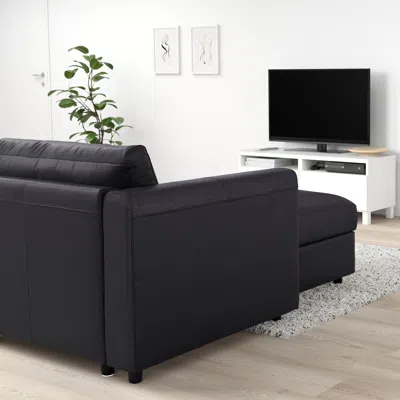 Ikea Finnala Crnr Sleeper Sofa, 5-seat With Chaise, Grann/bomstad Black, Bed Height: 20 7/8 "