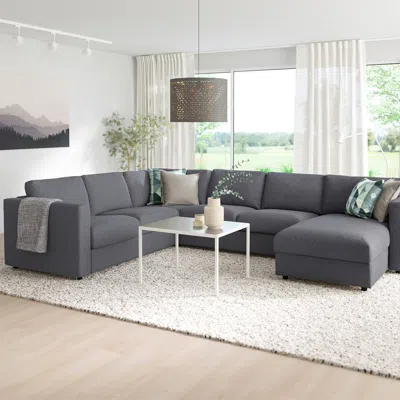 Ikea Finnala Crnr Sleeper Sofa, 5-seat With Chaise, Gunnared Medium Gray, Bed Height: 20 7/8 "