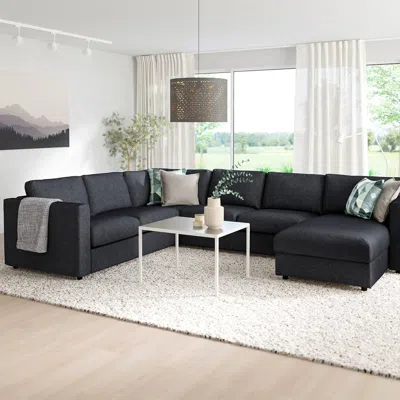 Ikea Finnala Crnr Sleeper Sofa, 5-seat With Chaise, Tallmyra Black/gray, Bed Height: 20 7/8 "