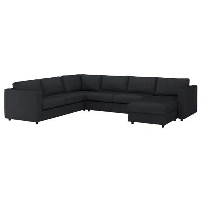 Ikea Finnala Cvr Crnr Sleeper Sofa 5-seat With Chs, Tallmyra Black/gray, Bed Height: 20 7/8 "