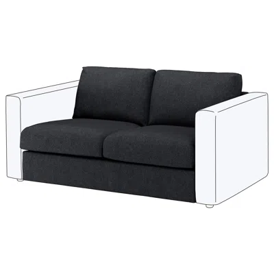 Ikea Finnala Loveseat Section, Tallmyra Black/gray, Height Including Back Cushions: 33 1/2 "