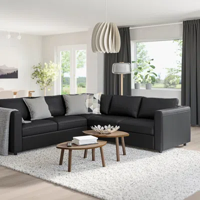 Ikea Finnala Sectional, 4-seat Corner, Grann/bomstad Black, Height Including Back Cushions: 31 1/2 "