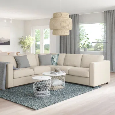 Ikea Finnala Sectional, 4-seat Corner, Gunnared Beige, Height Including Back Cushions: 33 1/2 "