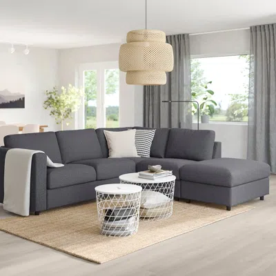 Ikea Finnala Sectional, 4-seat Corner, With Open End/gunnared Medium Gray, Height Including Back Cushions
