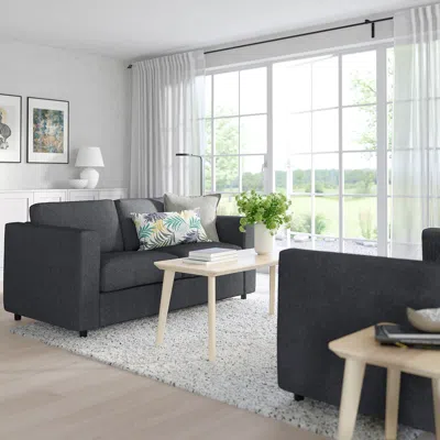 Ikea Finnala Sleeper Sofa, Tallmyra Black/gray, Height Including Back Cushions: 33 1/2 "