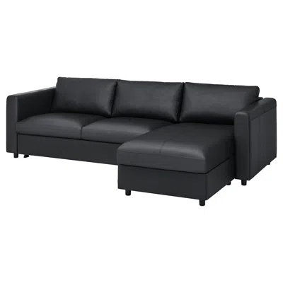 Ikea Finnala Sleeper Sofa, With Chaise/grann/bomstad Black, Bed Height: 20 7/8 "
