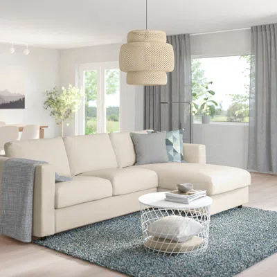 Ikea Finnala Sleeper Sofa, With Chaise/gunnared Beige, Bed Height: 20 7/8 "