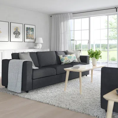 Ikea Finnala Sofa, Tallmyra Black/gray, Height Including Back Cushions: 33 1/2 "