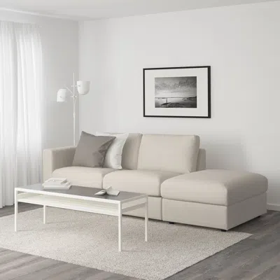 Ikea Finnala Sofa, With Open End/gunnared Beige, Height Including Back Cushions: 33 1/2 "