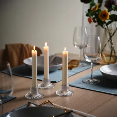 Ikea Finsmak Candlestick, Clear Glass, 1 ½ "