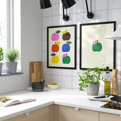 Ikea Fiskbo Frame With Poster, Apple Game, 16 ¼x20 "
