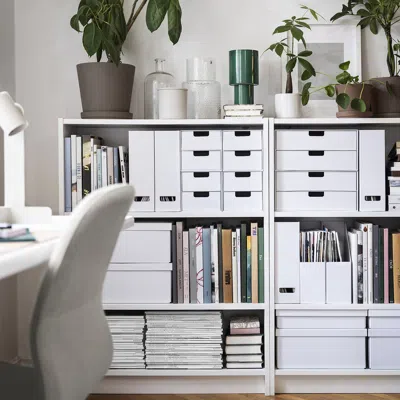 Ikea Fjäderharv Magazine File, White, Depth: 9 ¾ "