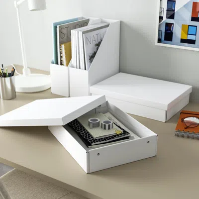 Ikea Fjäderharv Storage Box With Lid, White, 9 ¾x13 ¾x3 ¼ "