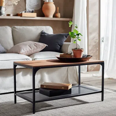 Ikea Fjällbo Coffee Table, Black, 35 3/8x18 1/8 " Square, Traditional