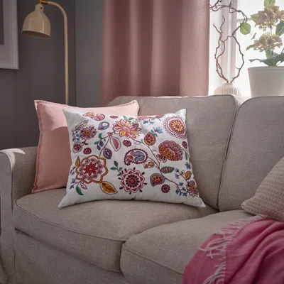 Ikea Fjällfryle Cushion, White Multicolor/embroidery, 20x23 "