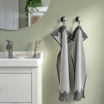 Ikea Fjällstarr Hand Towel, White/gray, 16x28 "