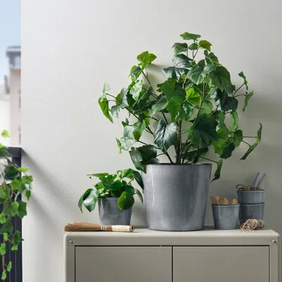 Ikea Fjärilsbuske Plant Pot, Indoor/outdoor/gray, 9 ½ "