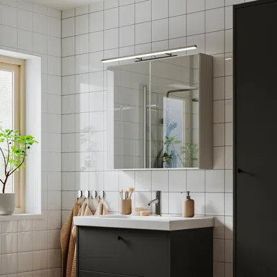 Ikea Flaskpost Led Cabinet/wall Light, Chrome Plated, 32 "