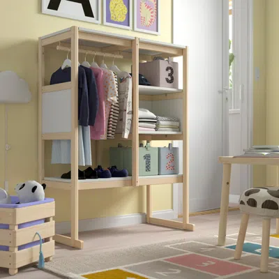 Ikea Flisat Open Storage, Light White Stained Pine/white, 34 5/8x15x46 1/8 "