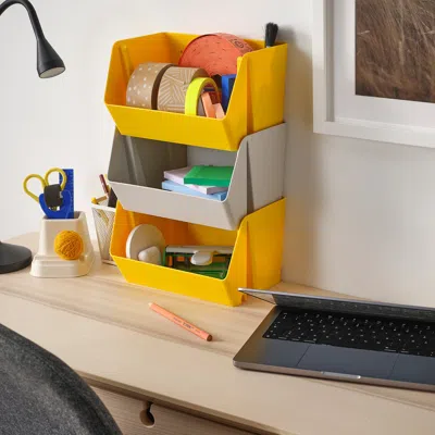 Ikea Fodertråg Organizer For Desk/wall, Bright Yellow, 9 ¾x7x6 "