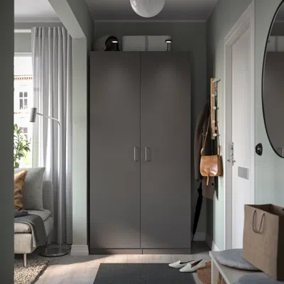 Ikea Forsand Door With Hinges, Dark Gray, 19 1/2x76 5/8 "