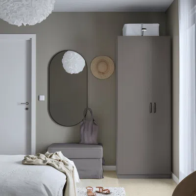 Ikea Forsand Door With Hinges, Dark Gray, 9 7/8x76 5/8 "