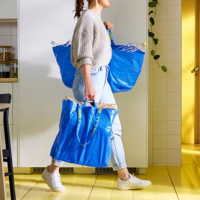 Ikea Frakta Shopping Bag, Medium, Blue, 17 ¾x7x17 ¾ "/10 Gallon