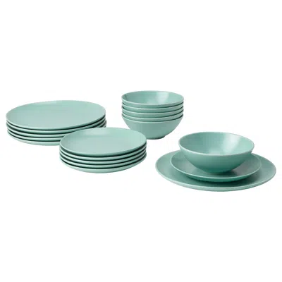 Ikea Färgklar 18-piece Dinnerware Set, Matte Light Turquoise