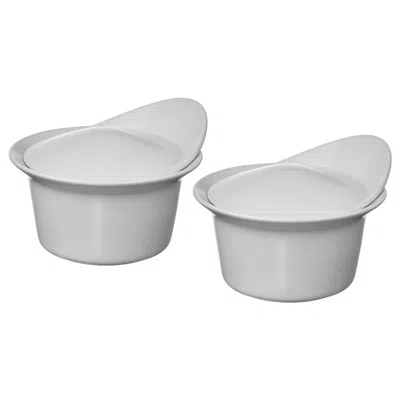 Ikea Färgklar Baking/serving Dish With Lid, Matte Light Gray, 6.8 oz