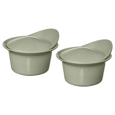 Ikea Färgklar Baking/serving Dish With Lid, Matte Light Green, 6.8 oz