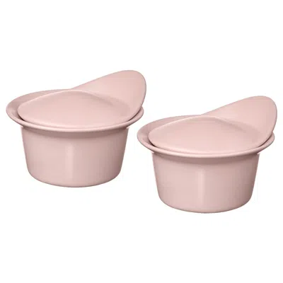 Ikea Färgklar Baking/serving Dish With Lid, Matte Light Pink, 6.8 oz