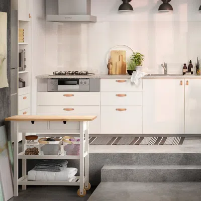 Ikea Förhöja Kitchen Cart, Birch/white, 39 3/8x16 7/8 "
