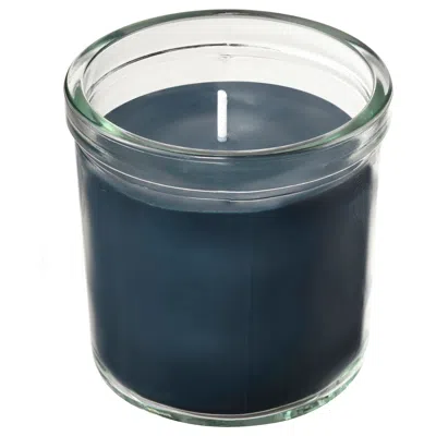 Ikea Fruktskog Scented Candle In Glass, Vetiver & Geranium/black-turquoise, 40 Hr