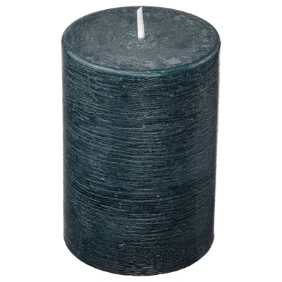 Ikea Fruktskog Scented Pillar Candle, Vetiver & Geranium/black-turquoise, 30 Hr