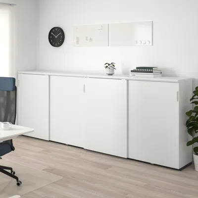 Ikea Galant Storage Combination With Sliding Doors, White, 126x47 1/4 "