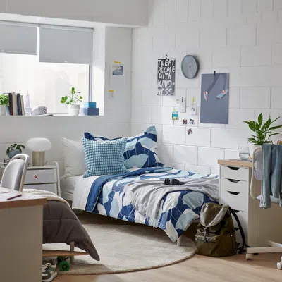 Ikea Getruta Comforter Set, Blue/white, Twin/twin X-long